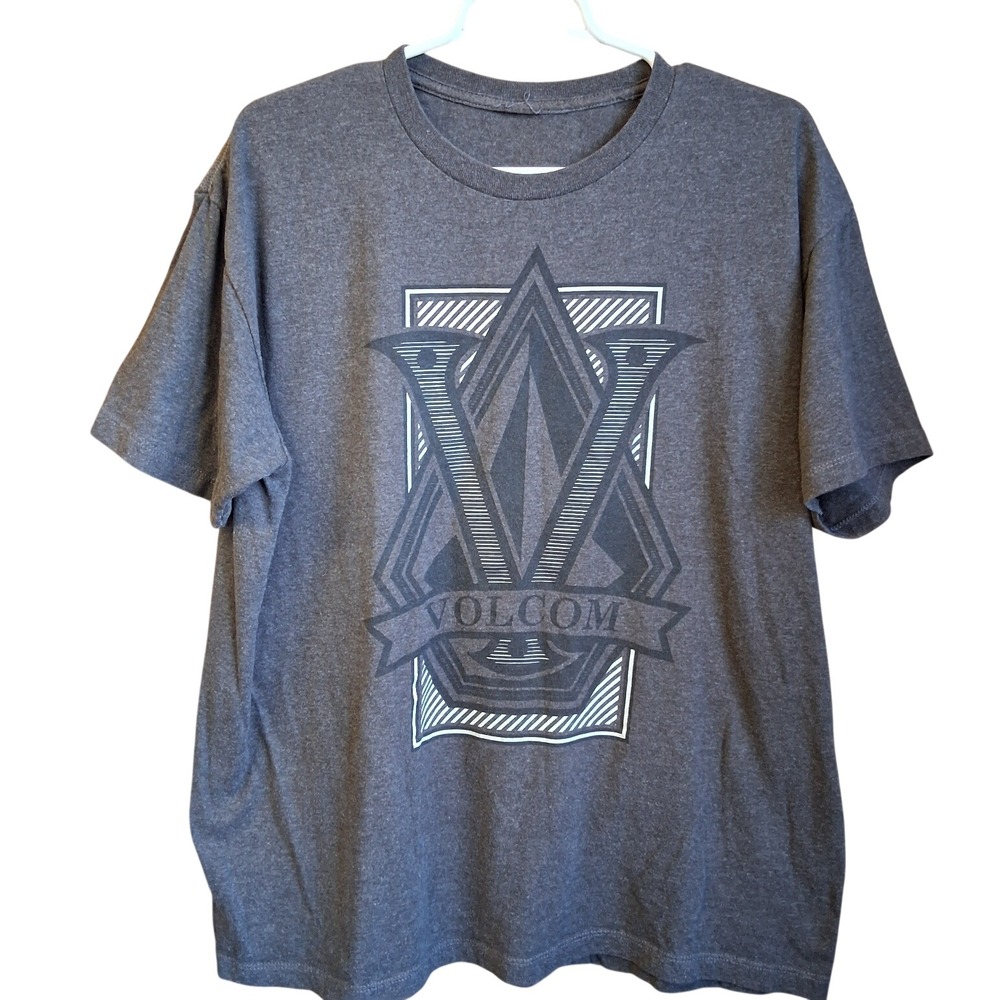 Volcom Gray Classic SS Graphic Tshirt Cut‎ tag EUC
